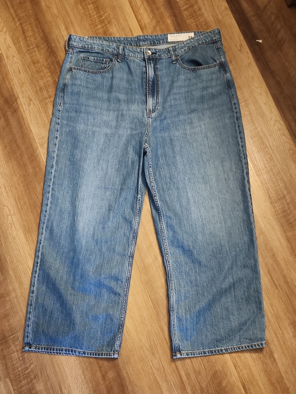 rag & bone Lori Mid Rise Cropped Wide Leg Jeans Light Wash